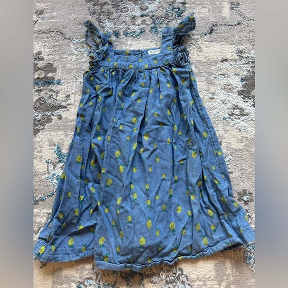 Tucker + Tate Other - Tucker & Tate Lemon Print Flutter Sleeve Blue Chambray Peasant Dress Girls Sz 4